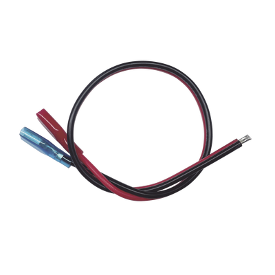 [CBRNF1P30D] Cables en Paquete Dual / Cable Rojo y Negro / 30 cm (11.81 Pulgadas) / Terminal F1 en un Extremo / Puntas Libres en el Otro / Conexión a Baterías de Respaldo