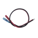 Cables en Paquete Dual / Cable Rojo y Negro / 30 cm (11.81 Pulgadas) / Terminal F1 en un Extremo / Puntas Libres en el Otro / Conexión a Baterías de Respaldo