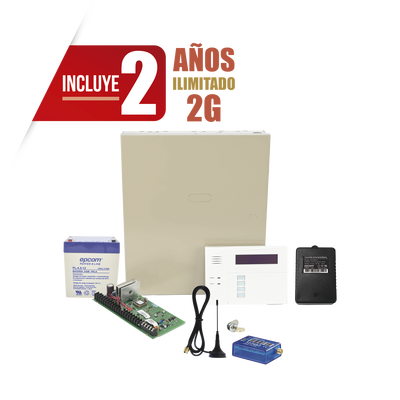 (2 Años datos ILIMITADO INCLUIDO) Kit Vista48LA con comunicador MINI012G, Teclado, Gabinete, Bateria y Transformador