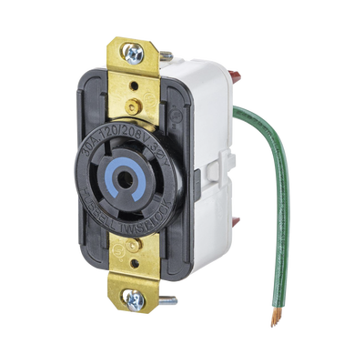[HUB-HBL-2810-ST] Receptáculo de Media Vuelta Industrial 30 A 120/208 V CA/ Nema L21-30R /Color Negro