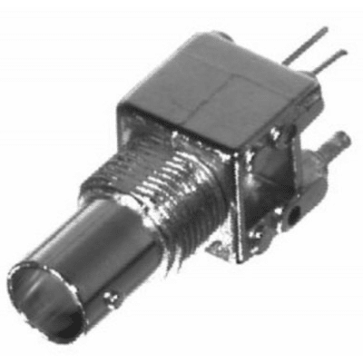 Conector BNC Hembra a 75 Ohm, Montaje Vertical en PCB.