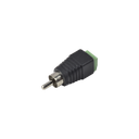 Adaptador RCA Macho Tipo Jack Polarizado / Terminales Tipo Tornillo / Polarizado (+/-) / Recomendado para Video y Audio en Sistemas de Video Vigilancia a 2 Hilos