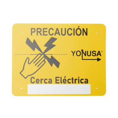 Letrero de PRECAUCION para cercas electrificadas (21.8 x 17 cm)