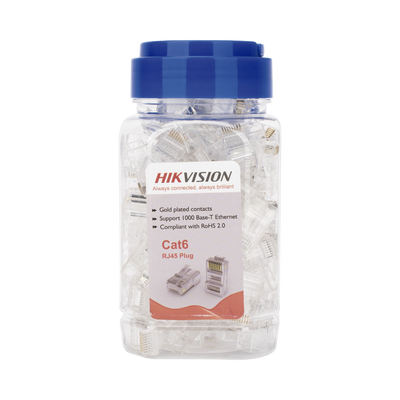 [DS-1M6UA-30U] Bote con 100 Piezas de Plug Modular RJ45 / Cat 6 / Chapado en Oro a 30 Micras / Sin Blindaje / Fácil Instalación / Uso Interior / Soporta Norma TIA-568B / Cumple con RoHS 2.0