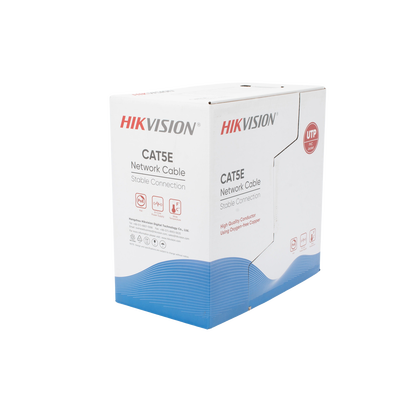 [DS-1LN5E-SB] Bobina de Cable UTP 305 Metros (1000 Pies) / Cat5E (24 AWG) / Color Azul / PVC (CM) / Uso en Interior / 100% Cobre / Aplicaciones de CCTV y Redes de Datos