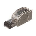 Plug RJ45 Blindado, Instalación Recta, Terminación en Campo Certificable, Compatible con Cat5e, Cat6 y Cat6A, Color Plata