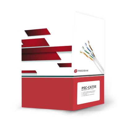 [PSC-CAT5E] Bobina de Cable de UTP de 4 Pares Cat5e de 305 Metros (1000 Pies), 100% Cobre, PVC ROHS, Color Gris, 24 AWG, Uso en Interior, Para Aplicaciones de Voz, Datos y Video