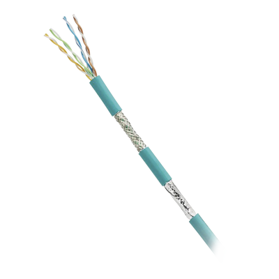 [ISFCH5C04ATL-XG] Bobina de Cable Blindado SF/UTP Categoría 5e de 4 Pares, Uso Industrial con Resistencia al Aceite y Rayos UV, Multifilar 24/7 (Flexible), Color Azul Cerceta, Bobina de 305 Metros (1000 Pies)