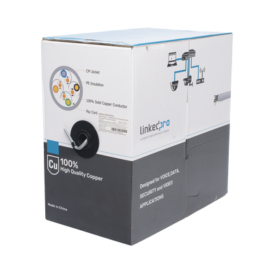 [PRO-CAT-5E-V2] Bobina de Cable de 305 Metros (1000 Pies), Cat5e, Alto Desempeño, de Color Gris, UL, para Aplicaciones en Video Vigilancia, Redes de Datos. Uso Interior