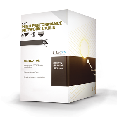 [PRO-CAT-6/W] Bobina de Cable UTP de 305 Metros (1000 Pies) Cat6 Aleación de Cobre y Aluminio (CCA), Color Blanco, Uso Exclusivo Interior