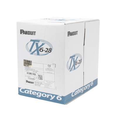 Bobina de Cable UTP 305 Metros (1000 Pies) de Cobre TX6-28Æ, Azul, Categoría 6, Diámetro Reducido (28 AWG), CM/LSZH, de 4 Pares