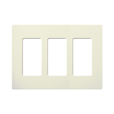 Tapa Color Blanco Biscuit para interruptor o dimmer Lutron, 3 gang, limpio y moderno