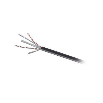 [9C6O4-E2-01-R1A] Bobina de Cable UTP de 4 Pares, Para Exterior con Gel, Cat6 (23 AWG), Industrial para Climas Extremos, Enterrado Directo, Color Negro, 305 Metros (1000 Pies)