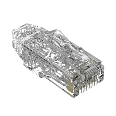 Plug RJ45 Cat6/6A, Para Cable UTP de Calibre 28 AWG (Diámetro Reducido), Chapado en Oro de 50 Micras, Paquete de 100 Piezas