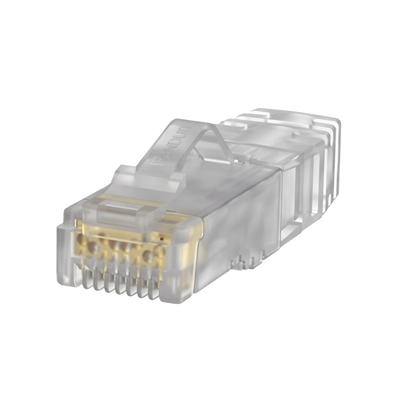 [SP6X88-C] Plug RJ45 Cat6A, Para Cable UTP de Calibre 23-24 AWG, Chapado en Oro de 50 Micras, Paquete de 100 Piezas