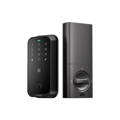 [HK01W] Cerradura Inteligente con Huella Digital LNDU HK01W / WiFi Integrado / Compatible Apple HomeKit / Teclado Táctil / 8 Baterías AA / Escaneo iPhone-Apple Watch-Fob / Bloqueo Manual y Automático / Exterior IP54