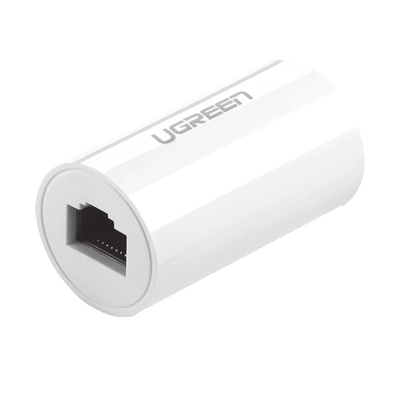 [20391] Acoplador y Protector (Extensor de Cable Ethernet RJ45) | 1000Mbps | Compatibilidad con Cat7/Cat6/Cat5e | Compatible con POE | Ignífugo | ABS | Color Blanco
