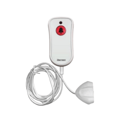 [NX0881/MG] Pulsador de Cama Blanco Antibacteriano / Botón Rojo de Alarma 20mm / Conector Magnético / Protección IP67 / Cable 2m Resistente al Fuego / Libre de Halógenos / Braille 'SOS' 