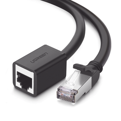 [11283] Cable de Extensión Cat6 RJ45 F/UTP / Macho a Hembra / 5 Metros (16.40 Pies) / Método de Conexión 568B / Velocidad de Transmisión 1000Mbps / Ancho de Banda del Canal 250MHz / Caja de Cobre / Negro