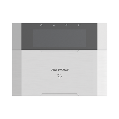 [DS-PK1-LRT-HWB] (AX HYBRID PRO) Teclado Compatible con el Panel Hybrid Pro Hikvision DS-PHA64-LP y DS-PHA64-LP(B) / Pantalla LCD / 2 zonas cableadas / 1 salida de alarma / 64 Llaveros
