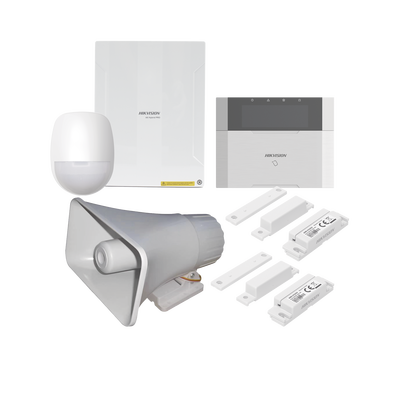 [DS-PHA64-LP/PACK(30W)] KIT Panel de Alarma  AX HYBRID PRO / 1 Panel Híbrido / 1 Teclado LCD / 1 PIR / 2 Contactos Magnéticos / 1 Sirena de 30 Watts