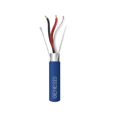 [3226-2106/1000] Bobina de 305 Metros (1000 Pies) de Cable 3 x 18 AWG / Plenum / BLINDADO / Tipo FPLP, CMP, CL3P / Color Azul / Para Aplicaciones en Sistemas de Seguridad, Audio, Control y otras Aplicaciones