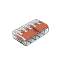 Conector Eléctrico / Borne de Conexión con Palancas / 5 Puntos / 32A 450V / CAGE CLAMP® / Policarbonato Transparente / Para 0.14-4 mm²
