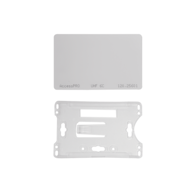 [ACCESS-CARD-EPC-K] Kit de  Tag UHF tipo Tarjeta para lectoras de largo alcance 900 MHZ / EPC GEN 2 / ISO 18000 6C / No imprimible / Incluye porta tarjeta