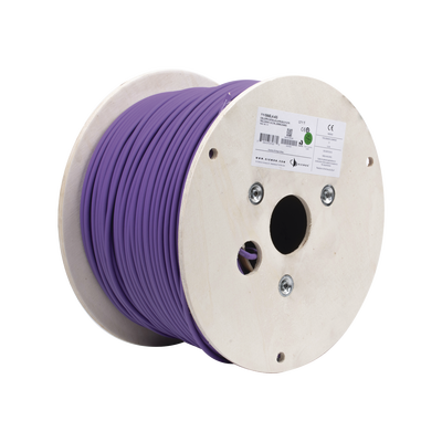 [9A6L4-A5] Bobina de Cable Blindado F/UTP de 4 Pares, Z-MAX, Cat6A, Soporte de Aplicaciones 10GBase-T, LS0H (Libre de Gases Toxicos), Color Violeta, 305 Metros (1000 Pies)