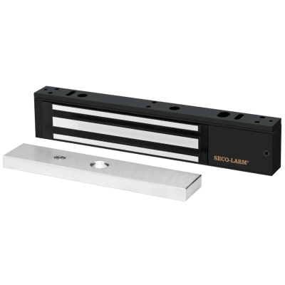 [E-941SB-600PQ] Chapa Magnética 600 Lbs / Led de Estatus / Color Negro / Libre de Magnetismo Residual / Sensor de Adherencia / Diseño Elegante