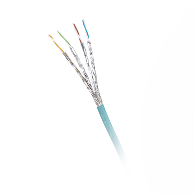 [ISX6X04ATL-LED] Bobina de Cable Blindado S/FTP Categoría 6A, Uso Industrial con Resistencia al Aceite, Rayos UV y Abrasión, Multifilar (Flexible), Color Azul Cerceta, Bobina de 500 Metros (1640 Pies)