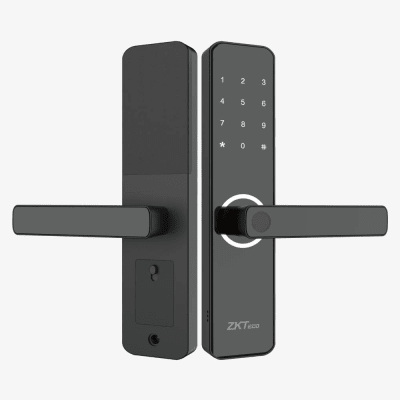 Cerradura Inteligente ML100 con Huella Digital y Wi-Fi / Mortise Europeo DIN / Sensor Capacitivo / Control Remoto vía App / Compatible con ZSmart / Código Aleatorio / Puerto de Carga de Emergencia Micro-USB
