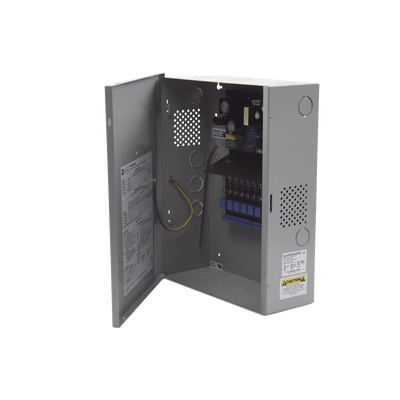 [AL400ULACM] Fuente de Poder con Respaldo, 12 o 24 Vcc, 4 A, 48 W, 8 Salidas, Para Control de Acceso, Entrada 115 Vca