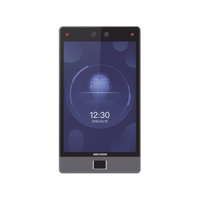 Terminal Facial Min Moe 8" Touch con Lector de Huellas / Delgada y Estética / PoE / 100,000 rostros / Exterior IP65 / Función de Videoportero y Lectura de Códigos QR / Lectura de tarjetas / HIK-IA
