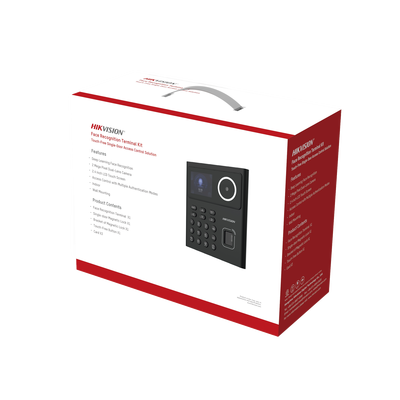 [DS-KAS320] Kit WiFi de Control de Acceso Lite TODO INCLUIDO con Lector de Rostros, Tarjetas y Huellas / 500 Rostros / Compatible con App HIKConnect / Incluye Electroimán  Botón de Salida y Montajes Z y L para imán / HIK-IA