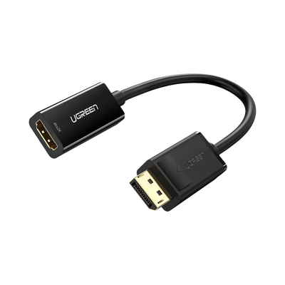 [40363] Convertidor DisplayPort a HDMI 4K| 3D | HDR | Blindaje Interno | Botón Liberador | Carcasa de ABS | Plug & Play | CE, FCC, RoHS | Cable de 25 cm (9.84 Pulgadas).