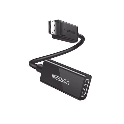 [70694] Convertidor DisplayPort a HDMI 4K@60Hz | 3D | HDR | Blindaje Interno | Botón Liberador | Largo 25 cm (9.84 Pulgadas) | Carcasa de ABS | Plug & Play.