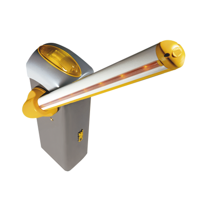 [KT-GARD4-LED] Kit de barrera GARD 4 con mástil Italiano / Izquierda y derecha configurable en campo / Incluye Iluminación LED Rojo/Verde / Pluma de 3.75 m / Cúpula con iluminación LED / Resorte Rojo CAME 