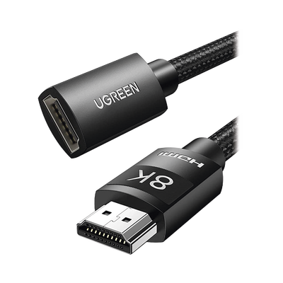 [40447] Cable de Extensión HDMI 8K | 1 Metro (3.28 Pies) | Macho a Hembra | HDMI 2.1 | 8K@60Hz | Núcleo de Cobre Puro 28AWG | Soporta la Conexión de Hasta 3 Metros (9.84 Pies) de Largo en HDMI 2.1