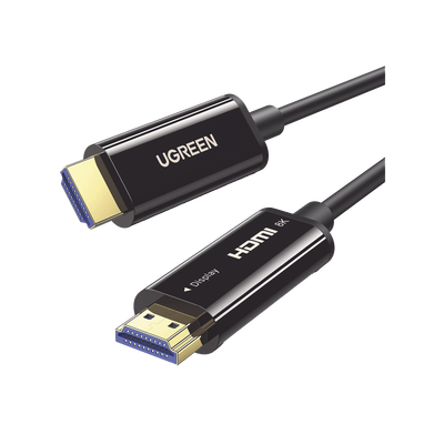 [80406] Cable HDMI de 10 Metros (32.81 Pies) por Fibra Óptica 8K@60Hz / Fibra de 4 Núcleos + Cobre Estañado de 7 Núcleos / Compatible con HDMI 2.1 / Alta Velocidad 18 Gbps / 3D / HDR / Caja de Aleación Zinc / Premium
