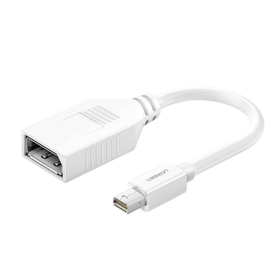 [10445] Cable Mini DP Macho a DP Hembra | Thunderbolt 2 | Version DP 1.2 | Soporta 4K*2K | Cable de 15 cm (5.91 Pulgadas) | Color Blanco.