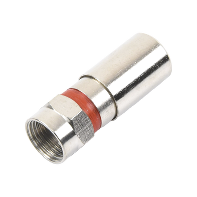 [TT-CON-510-RG59] Conector F Macho de Compresión, Metálico para cable RG-59, Cuerpo de Bronce Niquelado.