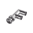 Adaptador Triple en F para 75 Ohm, de Conector BNC Macho a Doble BNC Hembra, Níquel/ Oro/ Delrin.