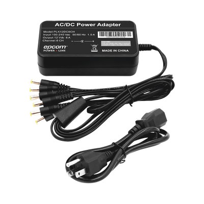 [PLK12DC6CH] Fuente de Poder de 6 Salidas tipo Jack Macho de 12 Vcc / 6 Amper