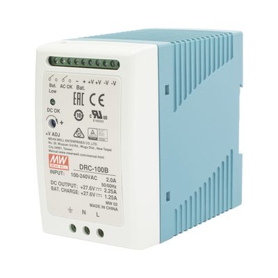[DRC-100-B] Fuente de poder Riel Din 24V, 100W con Cargador de Bateria