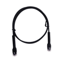 Mini Patch Cord Cat6 Ultra Slim 0.5 Metros (1.64 Pies) Negro ? Ahorra Espacio sin Organizadores, con Bota Flexible