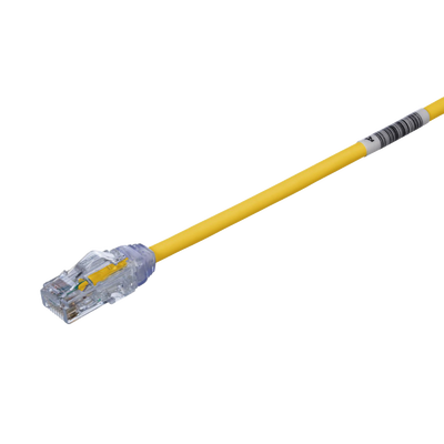 Cable de Parcheo UTP, Cat6A, Diámetro Reducido (28 AWG), CM/LSZH, Color Amarillo, 20.3 cm (8 Pulgadas)