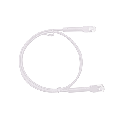 [LP-PSLIM-020WH] Mini Patch Cord Cat6 Ultra Slim 20 cm (7.87 Pulgadas) Blanco ? Ahorra Espacio sin Organizadores, con Bota Flexible