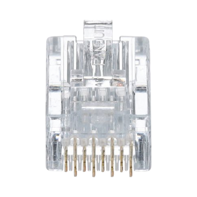 [MP588-L] Plug RJ45 Cat5e, Para Cable UTP de Calibres 24-26 AWG, Chapado en Oro de 50 Micras, Paquete de 50 Piezas