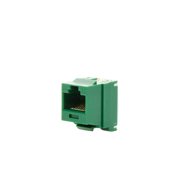 [NK688MGR] Conector Jack Estilo 110 (de Impacto), Tipo Keystone, Categoría 6, de 8 Posiciones y 8 Cables, Color Verde